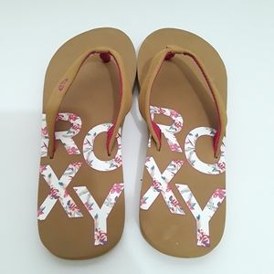 Roxy Flip Flop Tide Love Vi Style Tan With Multi Colored